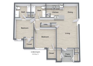 Two Bedrooms 5101 floor plan